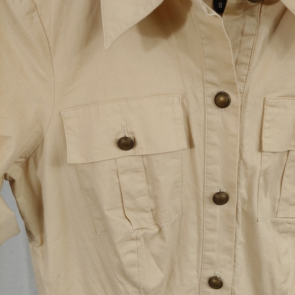 ABS Allen Schwartz Tan Dress 8.             J11 - Picture 2 of 6